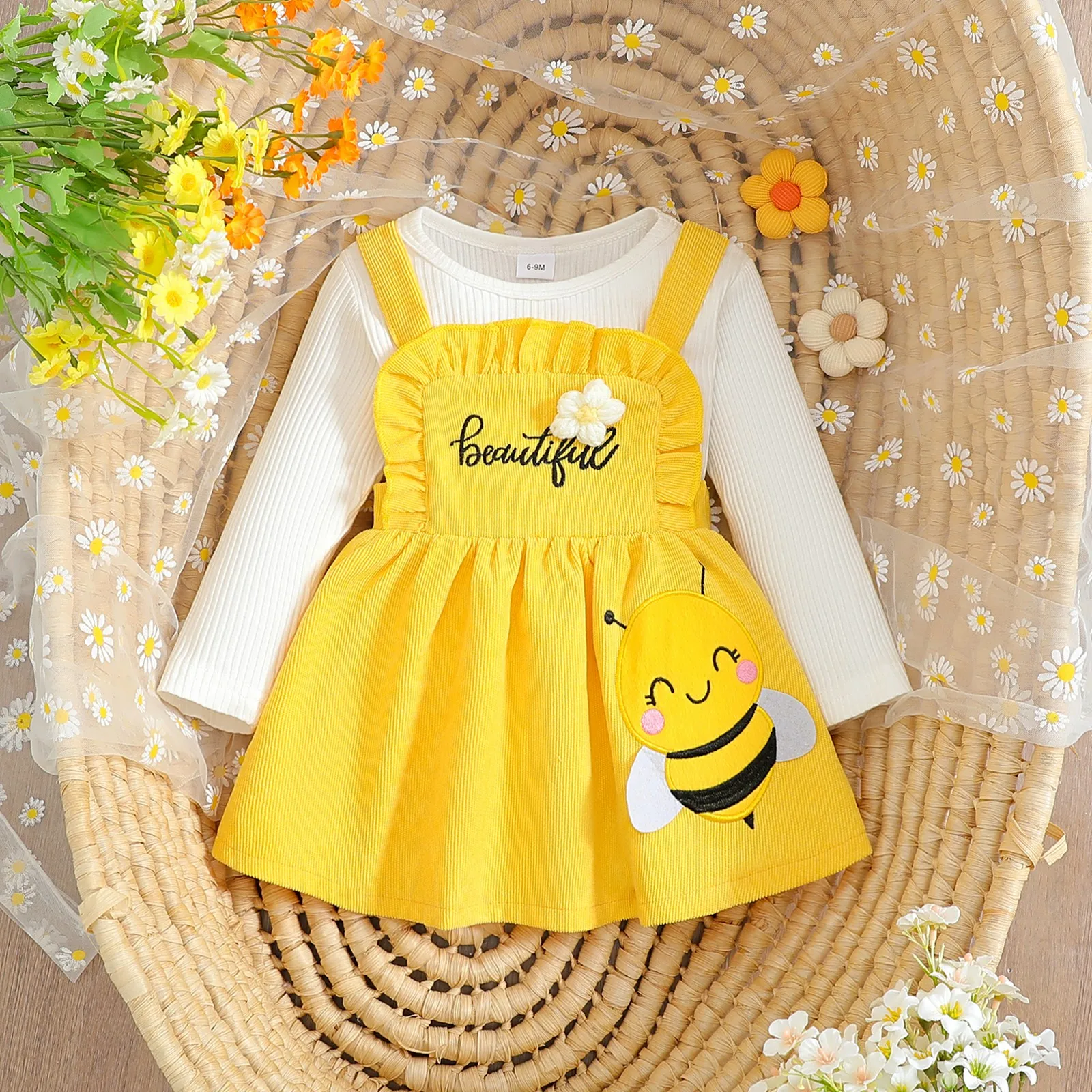 Newborn Baby Girl Clothes Set Long Sleeve Solid Color Top Bee Suspender Skirt Dress Cute Infant Girl Fall Winter Clothes Outfit
Newborn Baby Girl Clothes Set Long Sleeve Solid Color Top Bee Suspender Skirt Dress Cute Infant Girl Fall Winter Clothes Outfit