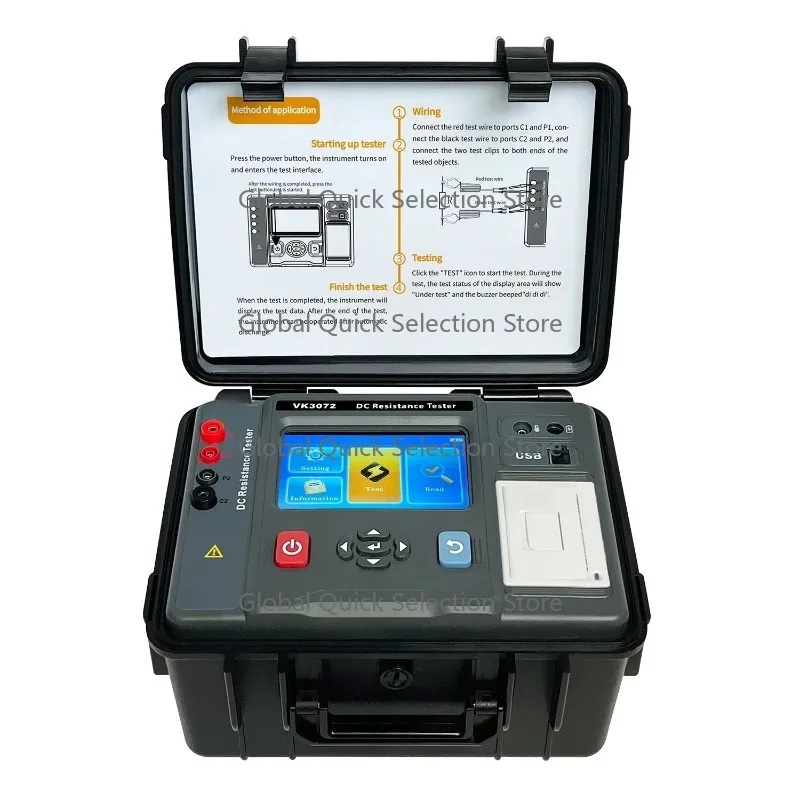 VK3072 DC Resistance Four-Wire Method 20A Winding Resistance Tester Transformer