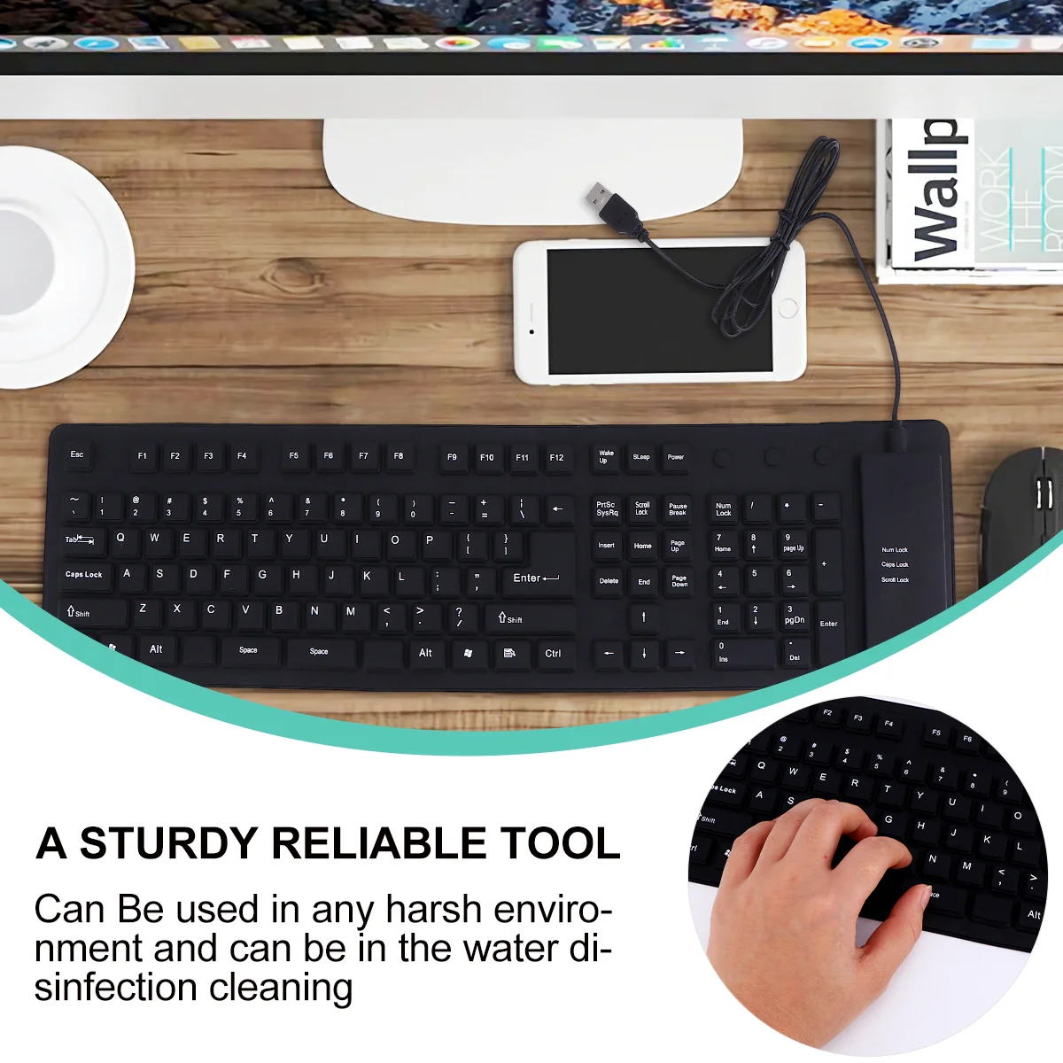 109 Key Silicone Folding Keyboard Wired Portable Flexible Foldable USB Standard Travel
109 Key Silicone Folding Keyboard Wired Portable Flexible Foldable USB Standard Travel