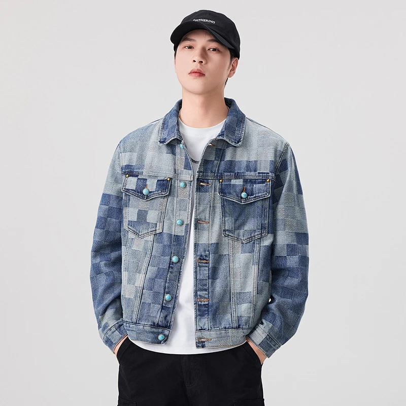 Men Streetwear Fashion Loose Casual Short Plaid Denim Cargo Jacket Spring Autumn Plus Size Jeans Coat Unisex Outerwear
Men Streetwear Fashion Loose Casual Short Plaid Denim Cargo Jacket Spring Autumn Plus Size Jeans Coat Unisex Outerwear