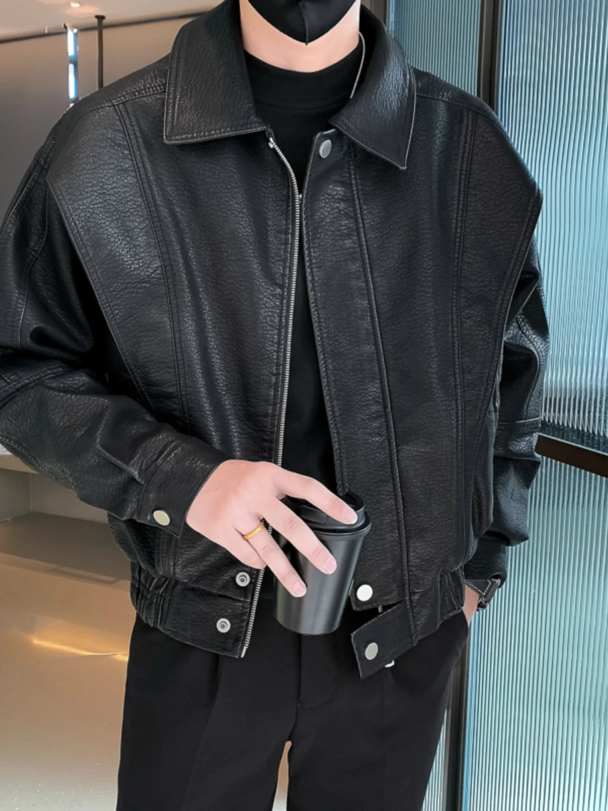 Bla Leather Jaet Men's ort Biker Sle Windproof Spring Autumn New Faion Casual Loose Fit No Brand Chinese Made
Bla Leather Jaet Men's ort Biker Sle Windproof Spring Autumn New Faion Casual Loose Fit No Brand Chinese Made