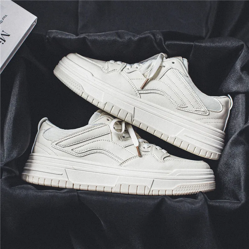 Sneakers Men Round-toe Lace-up Casual White Thick-soled Vulcanized Shoes Seasonal New Comfortable Flat-soled Fashion Men Shoes
Sneakers Men Round-toe Lace-up Casual White Thick-soled Vulcanized Shoes Seasonal New Comfortable Flat-soled Fashion Men Shoes