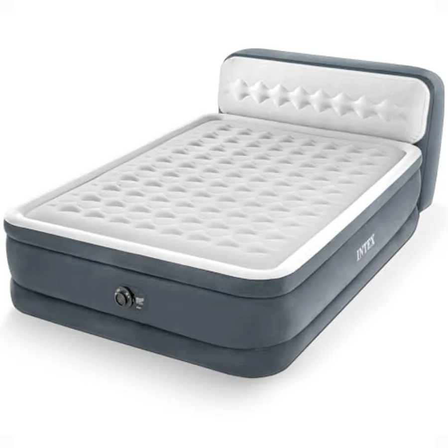Queen Size Air Mattress 18in Height Airbed with Headboard Built-in Pump Dura-Beam Deluxe Ultra-Plush - Portable Inflatable Bed
Queen Size Air Mattress 18in Height Airbed with Headboard Built-in Pump Dura-Beam Deluxe Ultra-Plush - Portable Inflatable Bed