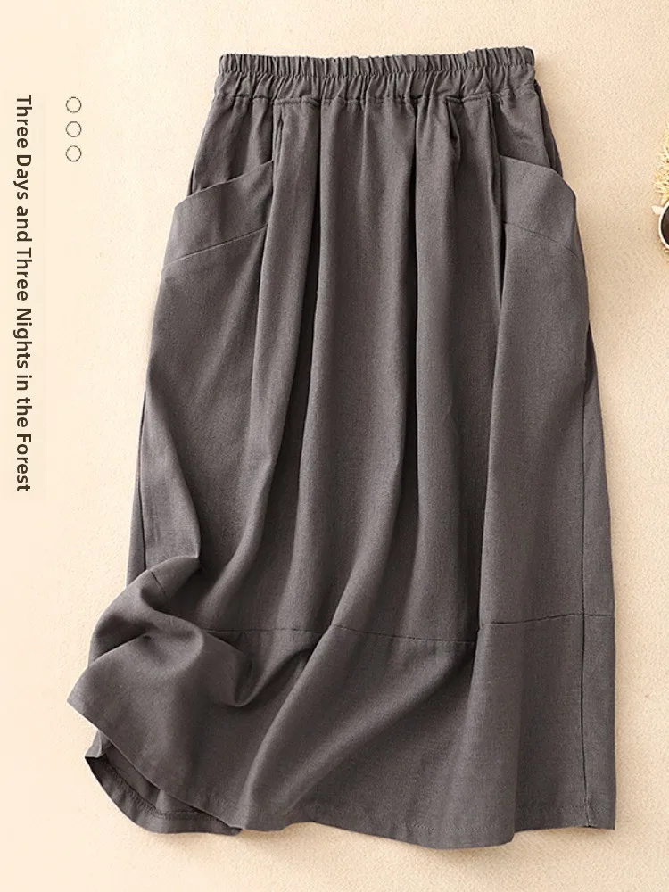 Художественная однотонная хлопково-льняная юбка, женская летняя свободная утягивающая повседневная юбка трапециевидной формы с эластичной резинкой на талии
Художественная однотонная хлопково-льняная юбка, женская летняя свободная утягивающая повседневная юбка трапециевидной формы с эластичной резинкой на талии