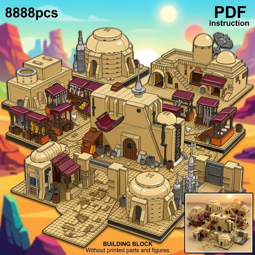 Adult Brick Set MOC Sci-Fi Desert Planet Architecture Building Blocks Modular Space Outpost Micro Diorama Display
Adult Brick Set MOC Sci-Fi Desert Planet Architecture Building Blocks Modular Space Outpost Micro Diorama Display