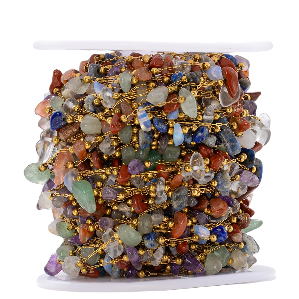 1 Meter Multicolor Irregular Stone Beads Chain Metal Link For DIY Necklace Bracelet Jewelry Making Supplies Material Accessories
1 Meter Multicolor Irregular Stone Beads Chain Metal Link For DIY Necklace Bracelet Jewelry Making Supplies Material Accessories