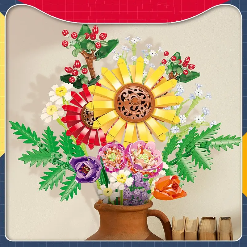 Various artificial flower girl home decoration assembled DIY small particle building block toy
Various artificial flower girl home decoration assembled DIY small particle building block toy
