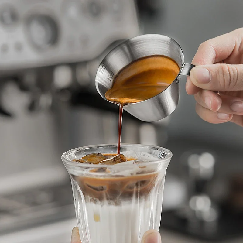 90ml Stainless Steel Espresso With Scale Measuring Coffee Weighing Cup Sharp Mouth With Handle Scale Measure Coffee Mugs
90ml Stainless Steel Espresso With Scale Measuring Coffee Weighing Cup Sharp Mouth With Handle Scale Measure Coffee Mugs