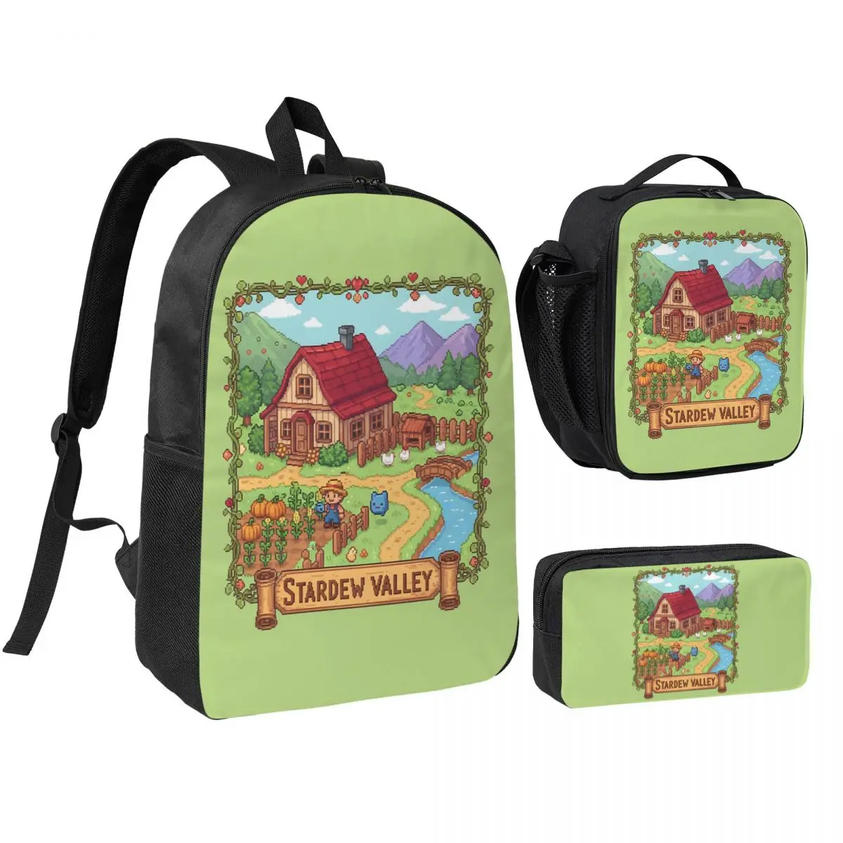 Stardew Valley Video Gamer Art Backpack BookBag School Bag Laptop Shoulder Bags 3ps Insulated Lunch Bag Pencil Case
Stardew Valley Video Gamer Art Backpack BookBag School Bag Laptop Shoulder Bags 3ps Insulated Lunch Bag Pencil Case