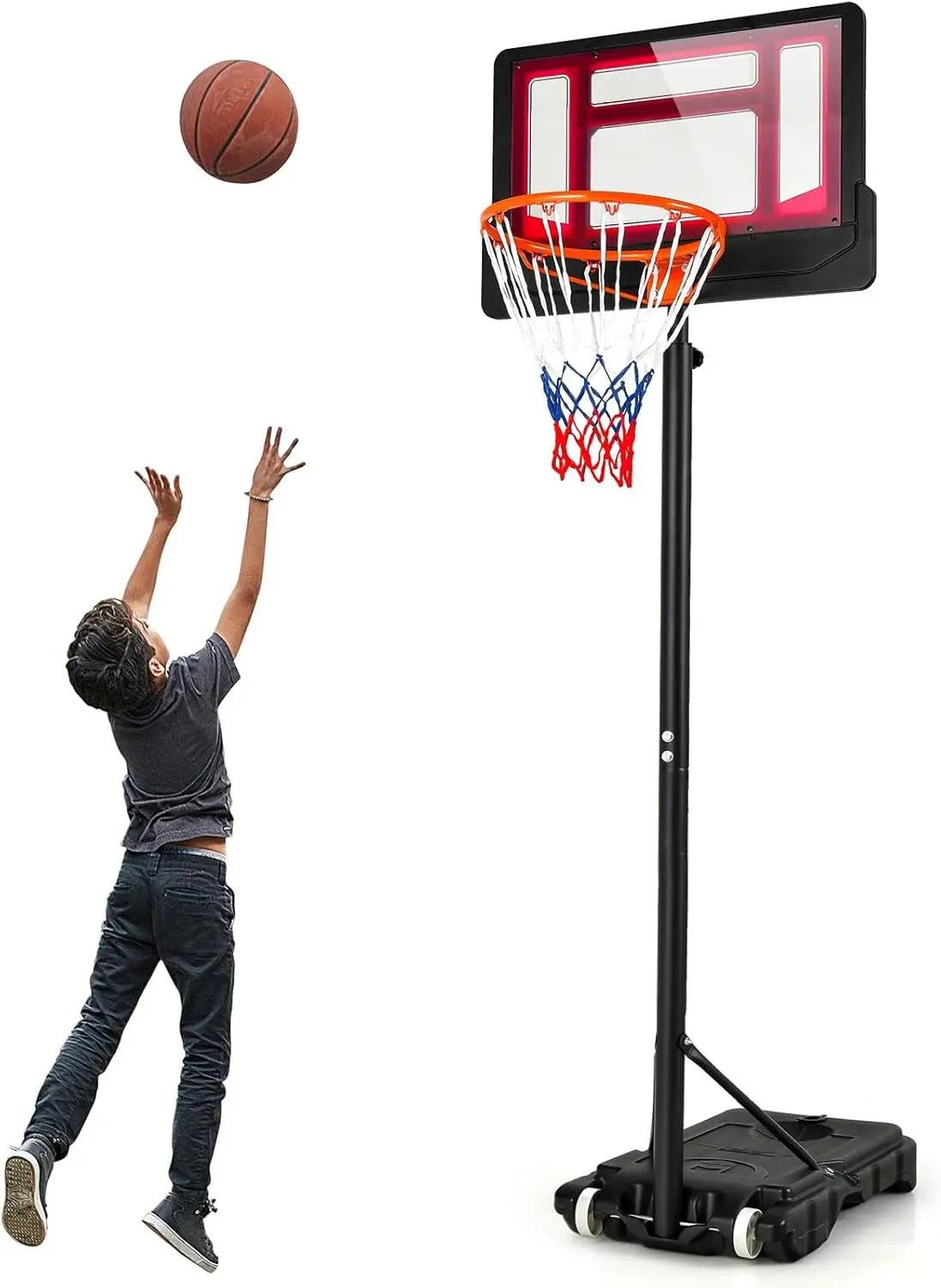 4.3-8.2 FT Adjustable Basketball Hoop for Kids, Portable Outdoor Court with Fillable Base & Wheels
4.3-8.2 FT Adjustable Basketball Hoop for Kids, Portable Outdoor Court with Fillable Base & Wheels