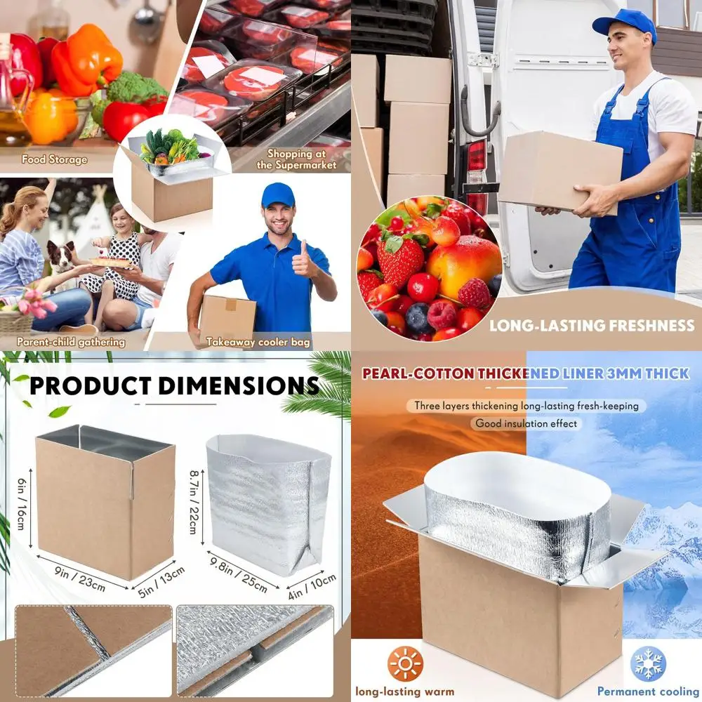 Double Insulated Reusable Shipping Boxes with Oil Liner, 30-Pack, 9x5x6 inches for Cold Food Delivery
Double Insulated Reusable Shipping Boxes with Oil Liner, 30-Pack, 9x5x6 inches for Cold Food Delivery