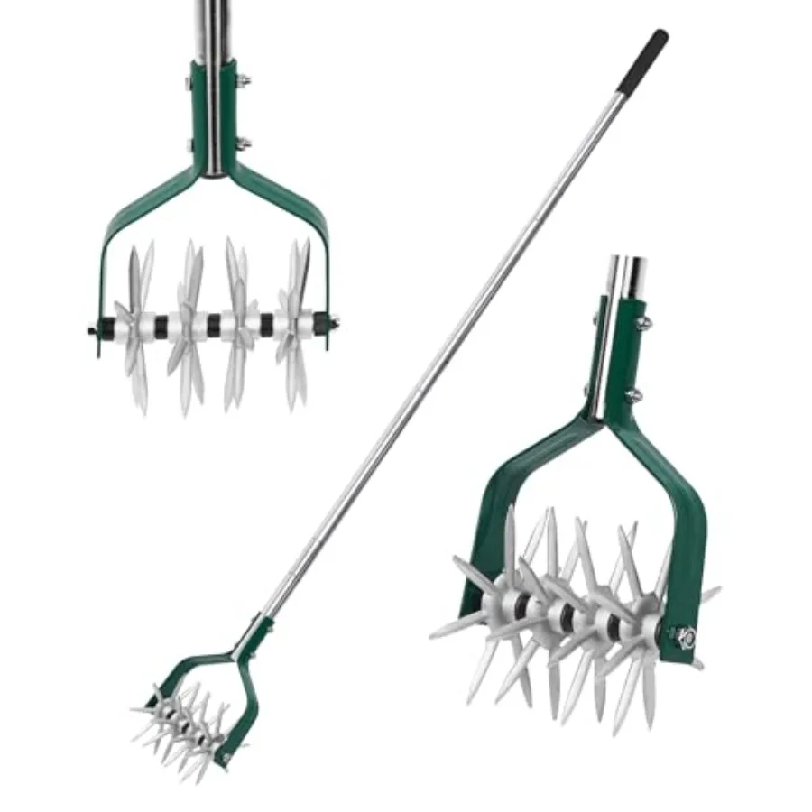 Rotary Cultivator Garden Tool, Manual Tiller with Durable Aluminum Gears, 57-Inch Long Handle, Hand Tiller for Soil Mixing, Flo
Rotary Cultivator Garden Tool, Manual Tiller with Durable Aluminum Gears, 57-Inch Long Handle, Hand Tiller for Soil Mixing, Flo