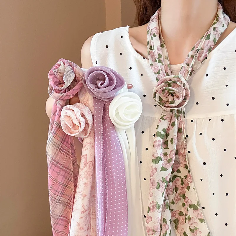 Korean Fashion Floral & Plaid Skinny Long Scarf Lightweight Neck Scarves Hair Band for Women Summer Versatile Decoration
Korean Fashion Floral & Plaid Skinny Long Scarf Lightweight Neck Scarves Hair Band for Women Summer Versatile Decoration