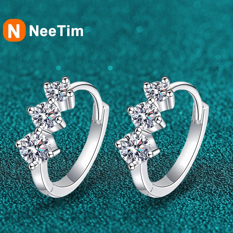 NeeTim 925 Sterling Silver Full Moissanite Hoop Earring for Women Luxury Designer Wedding Party Earring Jewelry Chrismas Gift
NeeTim 925 Sterling Silver Full Moissanite Hoop Earring for Women Luxury Designer Wedding Party Earring Jewelry Chrismas Gift
