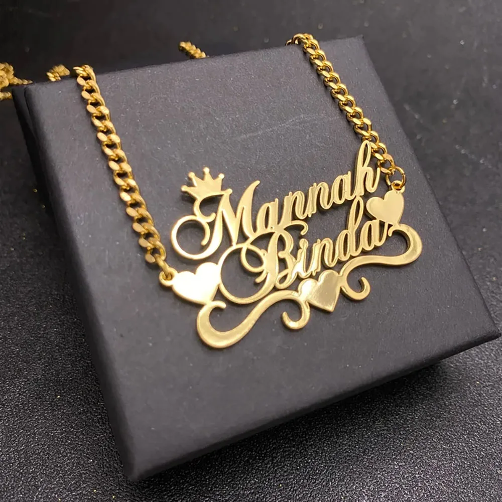 Personalized Double Name Necklace for Women Customized Love Crown Letter Stainless Steel Necklace Couple Jewelry Birthday Gift
Personalized Double Name Necklace for Women Customized Love Crown Letter Stainless Steel Necklace Couple Jewelry Birthday Gift