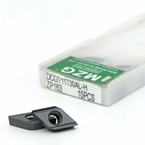 MZG 10pcs DCGT070202 DCGT070204 L-H R-H Carbide Inserts DCGT DCGT11T302 DCGT11T304 ZN90 ZP15 ZP163 for Stainless Steel Turning