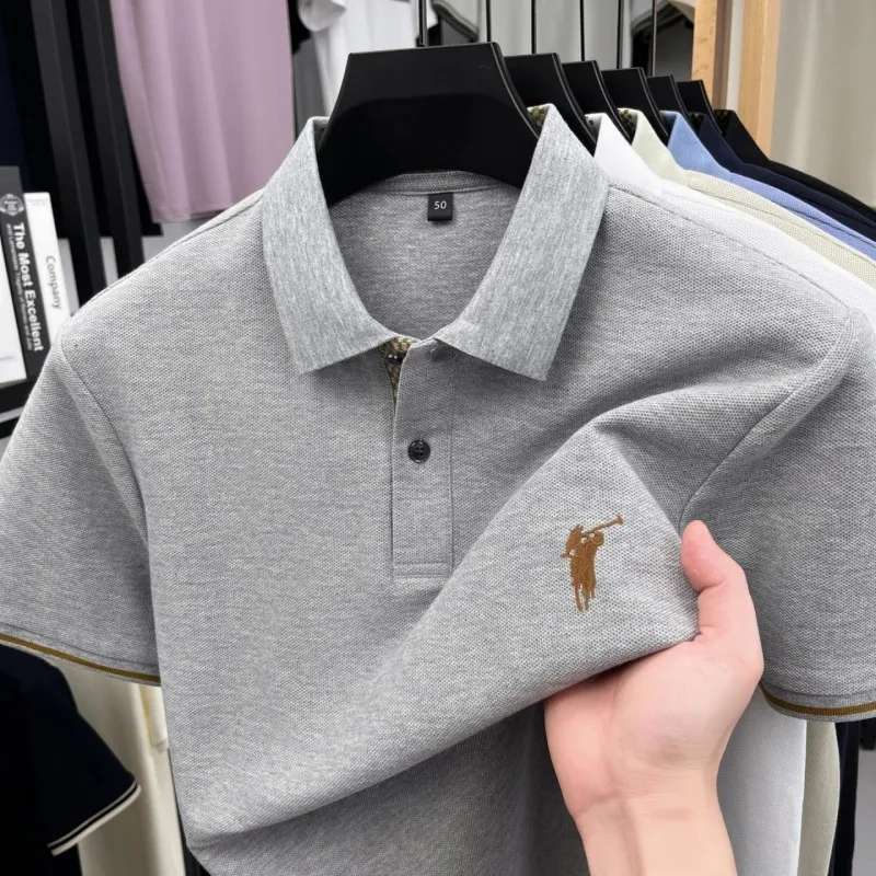 100% pure cotton short sleeve polo shirt high-end brand Paul Pony embroidered men's T-shirt summer business casual comfort top
100% pure cotton short sleeve polo shirt high-end brand Paul Pony embroidered men's T-shirt summer business casual comfort top