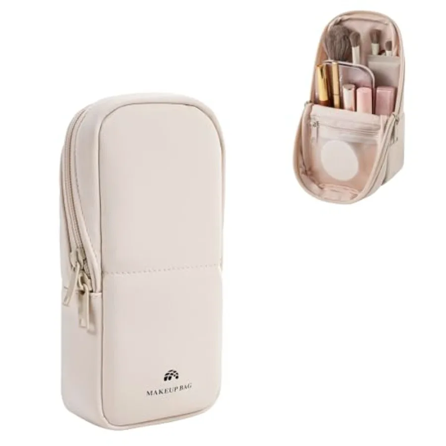 Standing Travel Makeup Bag, Brush Holder, Small Waterproof PU LeatherMakeup Bag, Cosmetic Bag with Compartments, Portable Brush
Standing Travel Makeup Bag, Brush Holder, Small Waterproof PU LeatherMakeup Bag, Cosmetic Bag with Compartments, Portable Brush