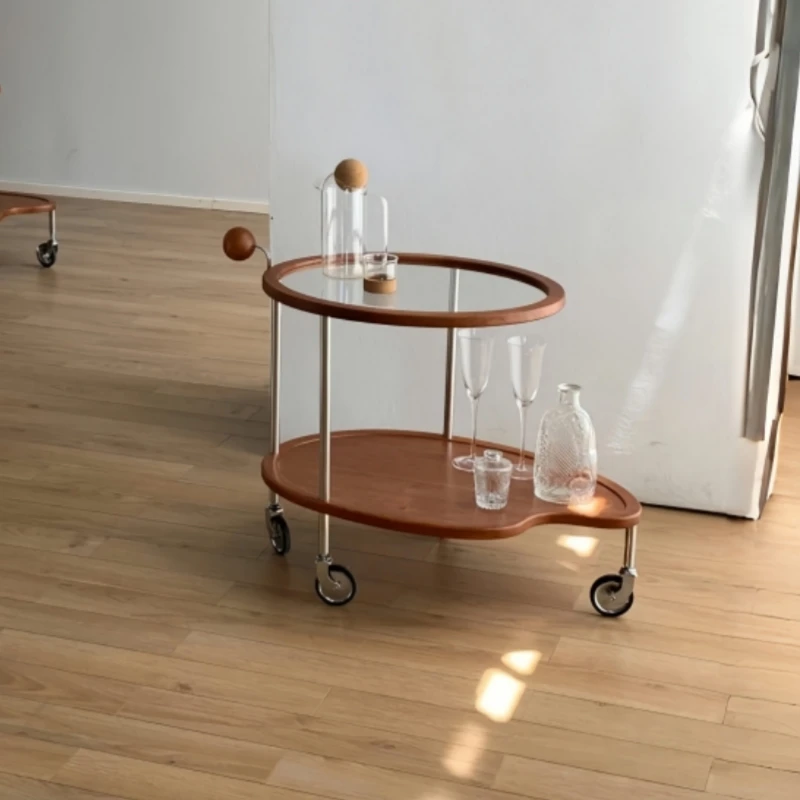 Solid wood coffee table small apartment stainless steel movable table walnut oval sofa edge table
Solid wood coffee table small apartment stainless steel movable table walnut oval sofa edge table