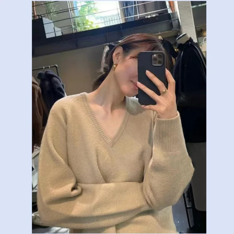 Nordic niche 24 year autumn and winter trendy versatile V-neck warm wool felt knitted sweater for women
Nordic niche 24 year autumn and winter trendy versatile V-neck warm wool felt knitted sweater for women