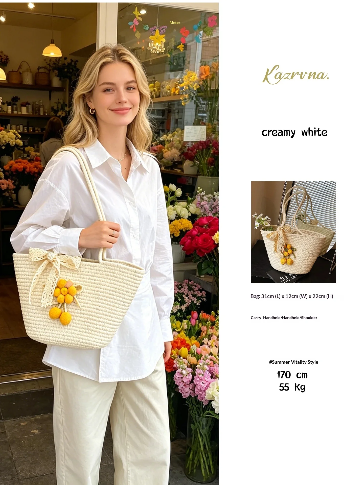 Fashion Casual Straw Woven Underarm Shoulder Bag, Summer Beach Vacation Nice Versatile Bucket Tote Bag
Fashion Casual Straw Woven Underarm Shoulder Bag, Summer Beach Vacation Nice Versatile Bucket Tote Bag