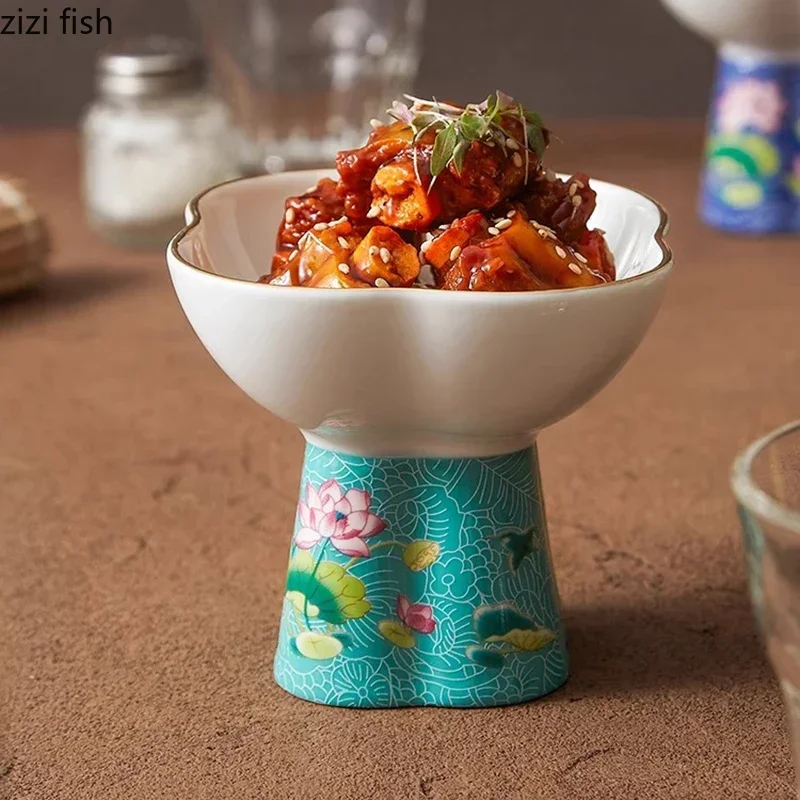 Цветная эмалированная керамическая миска в форме цветка, миска Dim Sum на высокой ножке, миска для десерта, миски для суши, молекулярная кухня, креативная посуда
Цветная эмалированная керамическая миска в форме цветка, миска Dim Sum на высокой ножке, миска для десерта, миски для суши, молекулярная кухня, креативная посуда