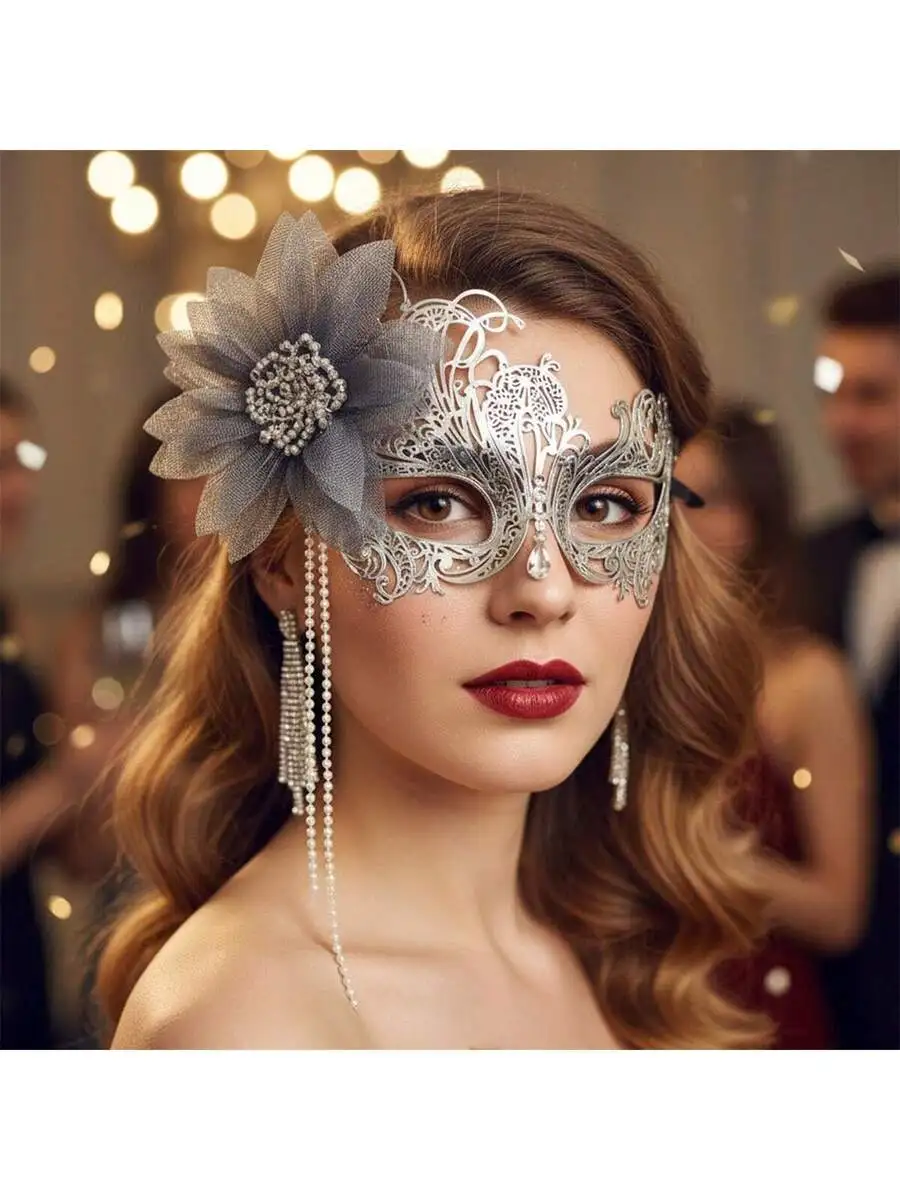 Womens Half Face Masquerade Mask With Floral Decor And Tassel For Party
Womens Half Face Masquerade Mask With Floral Decor And Tassel For Party