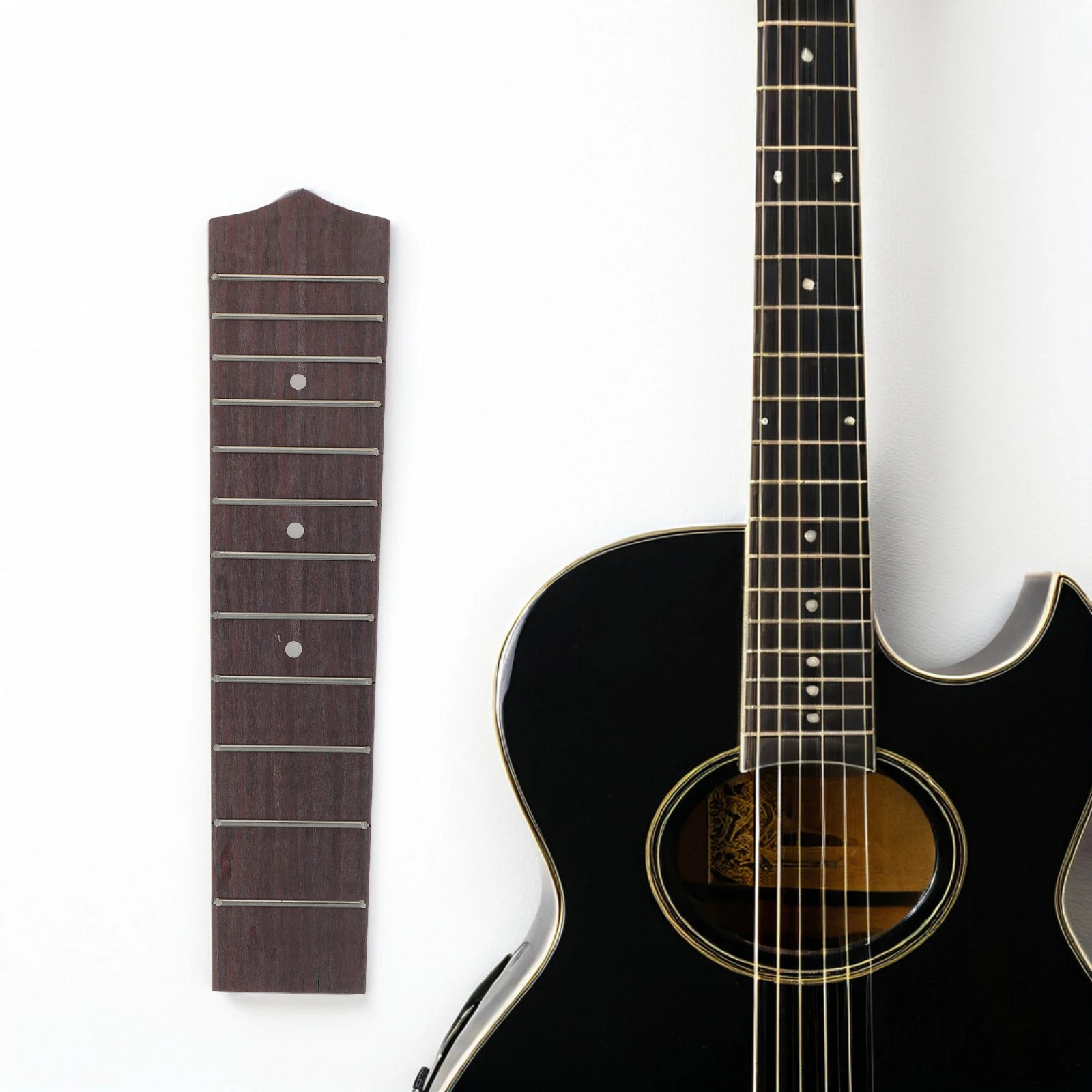 Ukulele Fingerboard 12 Frets Metal Fretboard Replacement Part for 21 Inch Concert Ukulele Musical Instrument Repair
Ukulele Fingerboard 12 Frets Metal Fretboard Replacement Part for 21 Inch Concert Ukulele Musical Instrument Repair