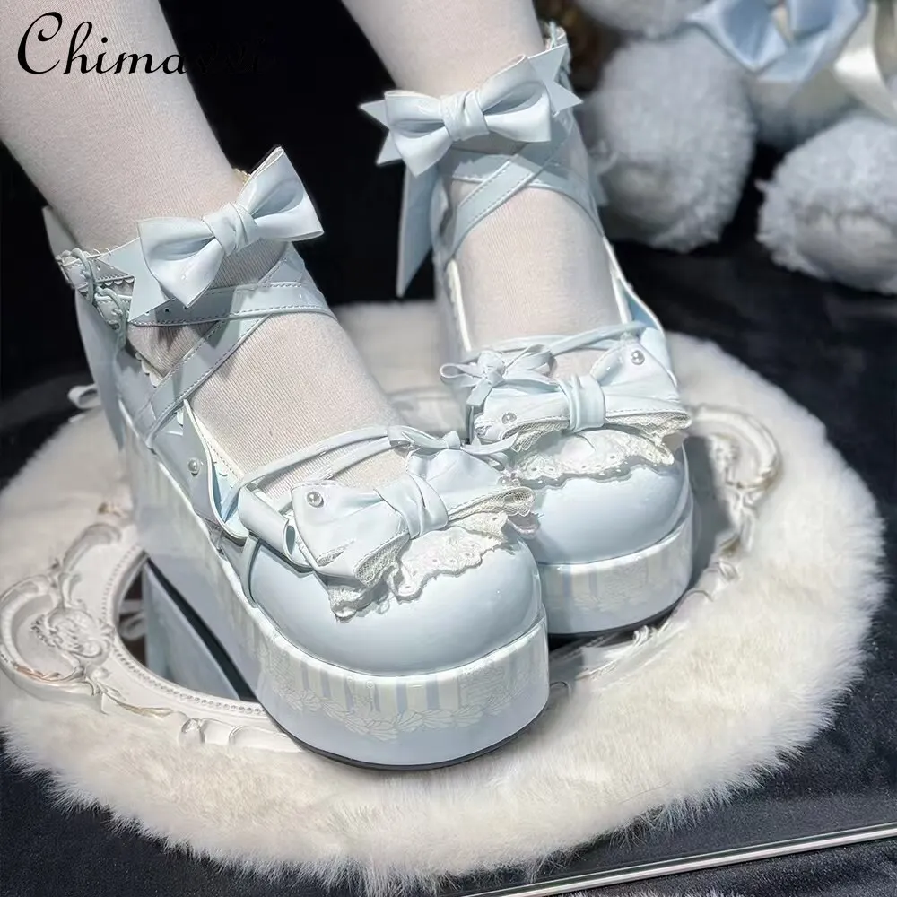 Sweet Girl Princess Lo Shoes Platform Shoes Womens Single Shoes Spring Autumn New Cute Bow Elegant Student Thick Sole High Heels
Sweet Girl Princess Lo Shoes Platform Shoes Womens Single Shoes Spring Autumn New Cute Bow Elegant Student Thick Sole High Heels
