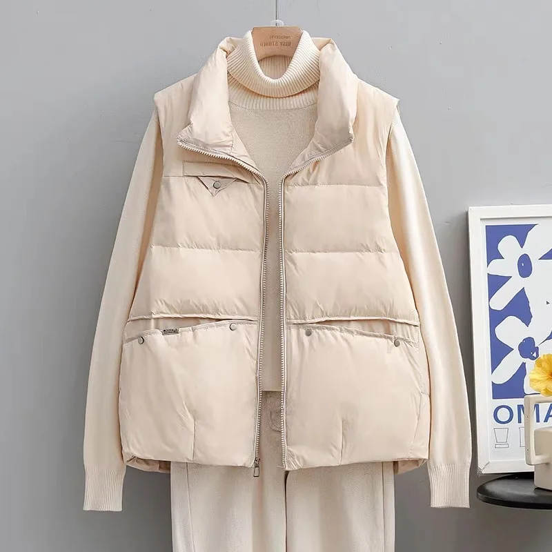 plus Size Thiened Loose Women's Vest Jaet Double ket Stand Collar Winter Outerwear Comfortable Korean Sle Faion
plus Size Thiened Loose Women's Vest Jaet Double ket Stand Collar Winter Outerwear Comfortable Korean Sle Faion