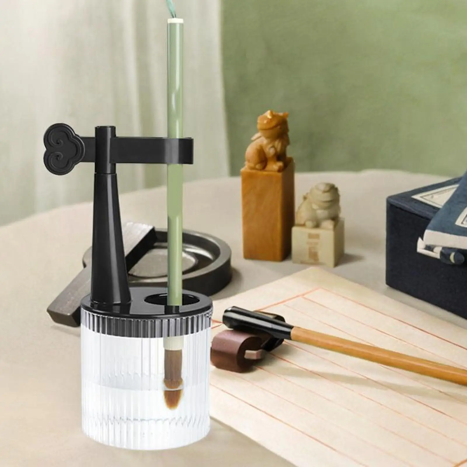 Calligraphy Brush Holder,Drawing Brush Pen Hanger Multifunctional Washing Chinese Brush Rack for Calligraphy Accessories
Calligraphy Brush Holder,Drawing Brush Pen Hanger Multifunctional Washing Chinese Brush Rack for Calligraphy Accessories
