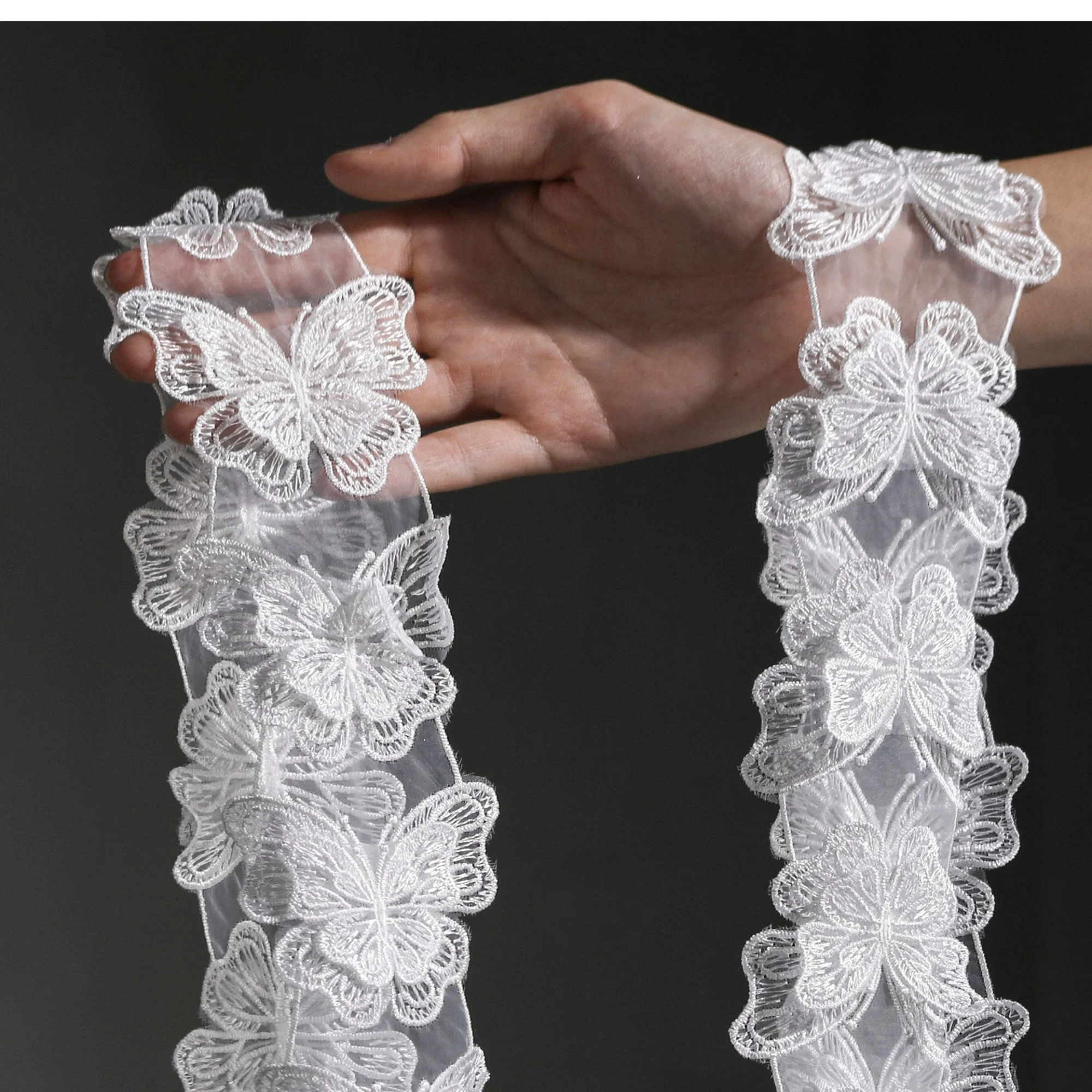 1Meter White Butterfly Intricate 3D Embroidered Lace DIY Edge for Wedding Dress Fabric Handmade Bridal Gown Decoration
1Meter White Butterfly Intricate 3D Embroidered Lace DIY Edge for Wedding Dress Fabric Handmade Bridal Gown Decoration