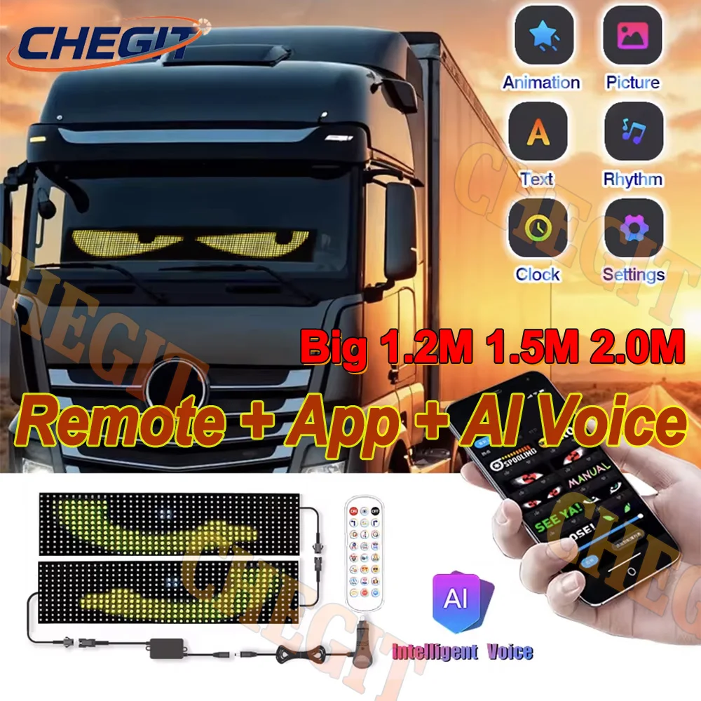 Big APP+Voice Control Demon Eyes Car Matrix Pixel Panel Night Light Programmable Flexible Display for Car Truck SUV Accessorie
Big APP+Voice Control Demon Eyes Car Matrix Pixel Panel Night Light Programmable Flexible Display for Car Truck SUV Accessorie
