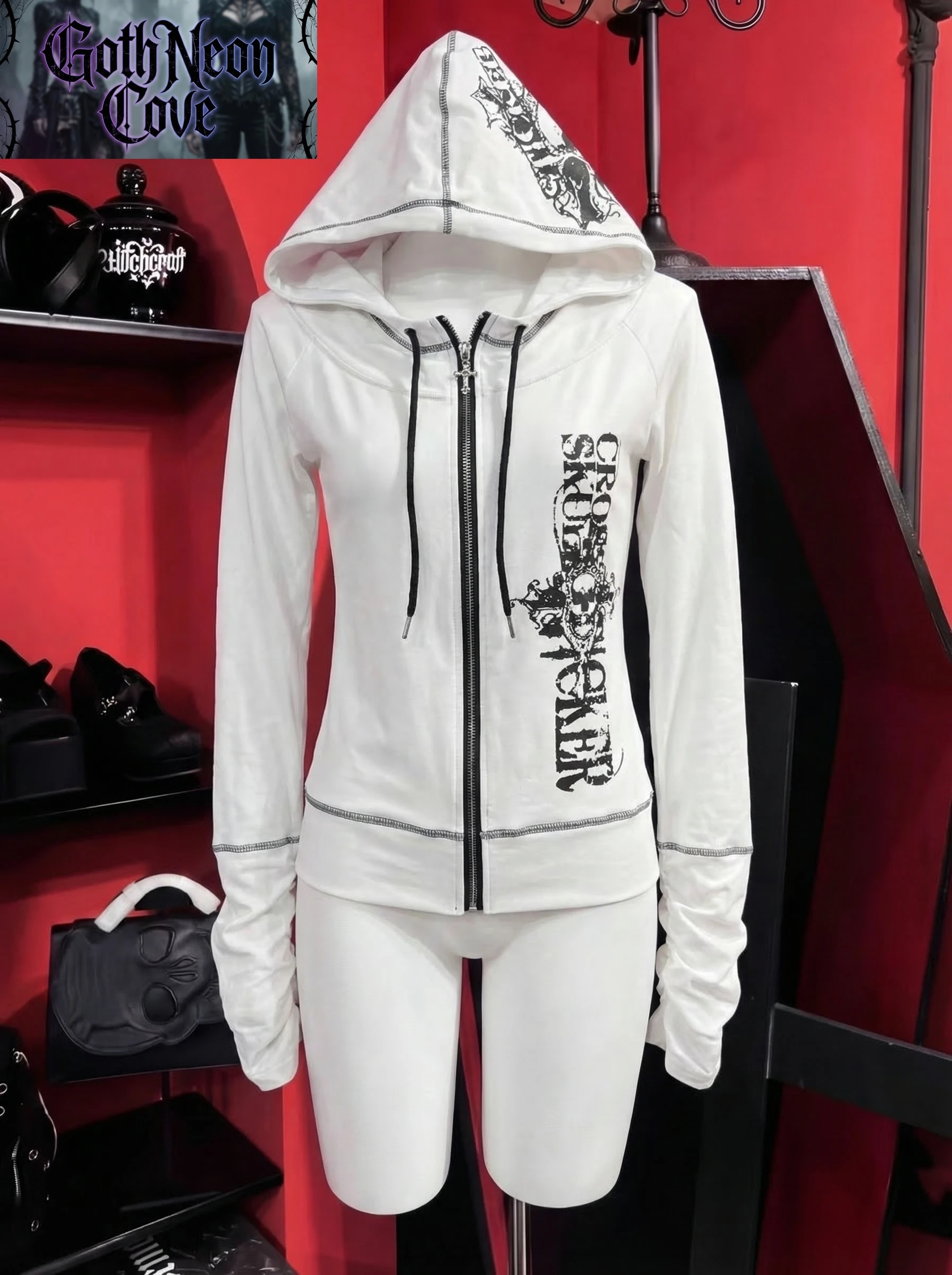 Harajuku Y2k Gothic Hooded Coat Women 2026 Autumn New Casual All-match Jackets Subcultural Japanese Black Tops Mujer Sweatshirt
Harajuku Y2k Gothic Hooded Coat Women 2026 Autumn New Casual All-match Jackets Subcultural Japanese Black Tops Mujer Sweatshirt
