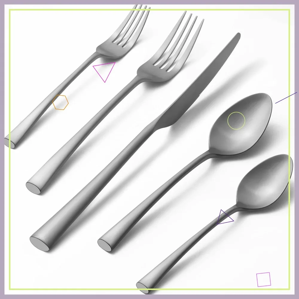 20-Piece Forged Stainless Steel Flatware Set, Service for 4, Matte Satin Finish, Dishwasher Safe
20-Piece Forged Stainless Steel Flatware Set, Service for 4, Matte Satin Finish, Dishwasher Safe