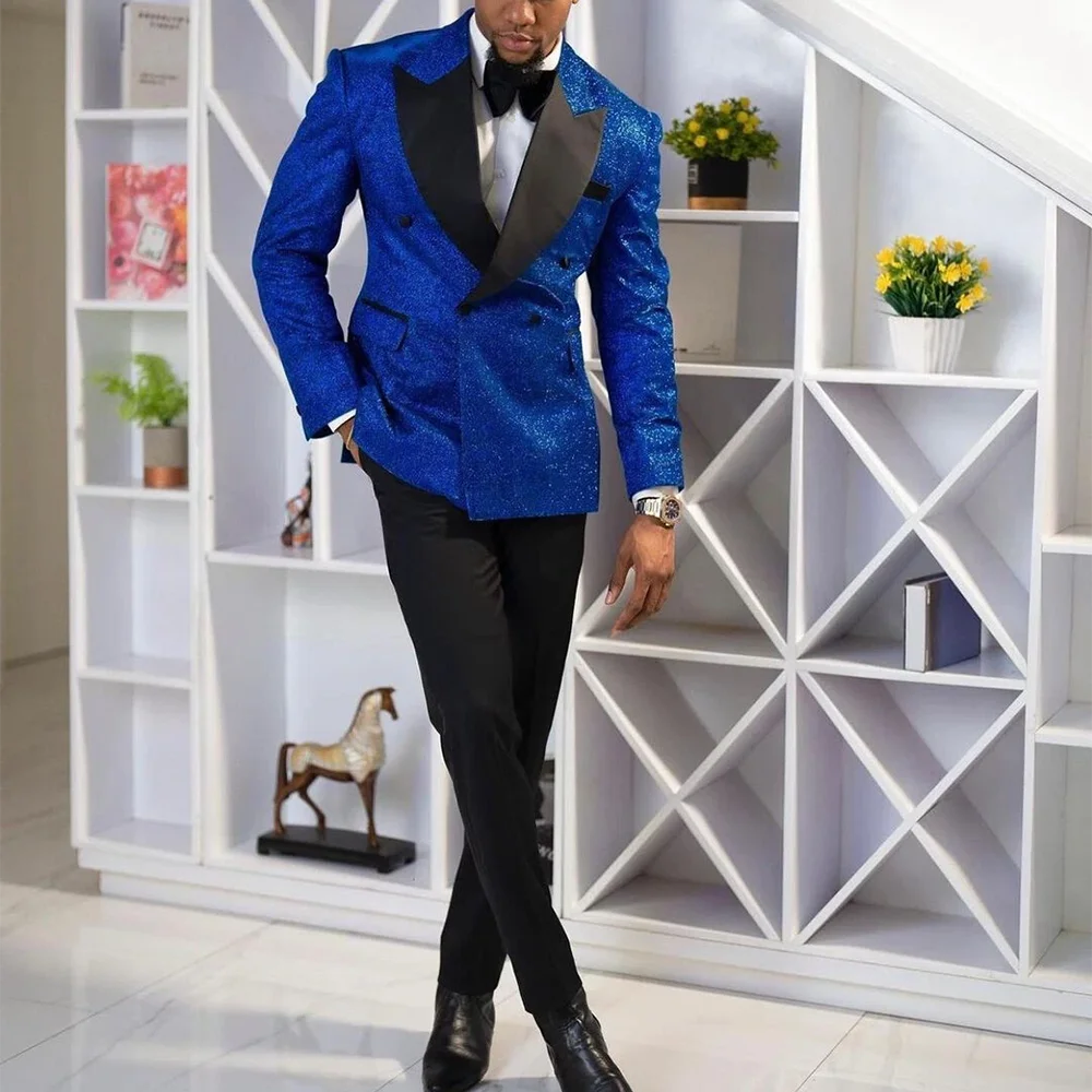 Luxury Shiny Men's Suit Jacket Peaked Lapel Fashion Blazer Double Breasted Formal Evening Party Prom Male Outfit Two Piece
Luxury Shiny Men's Suit Jacket Peaked Lapel Fashion Blazer Double Breasted Formal Evening Party Prom Male Outfit Two Piece