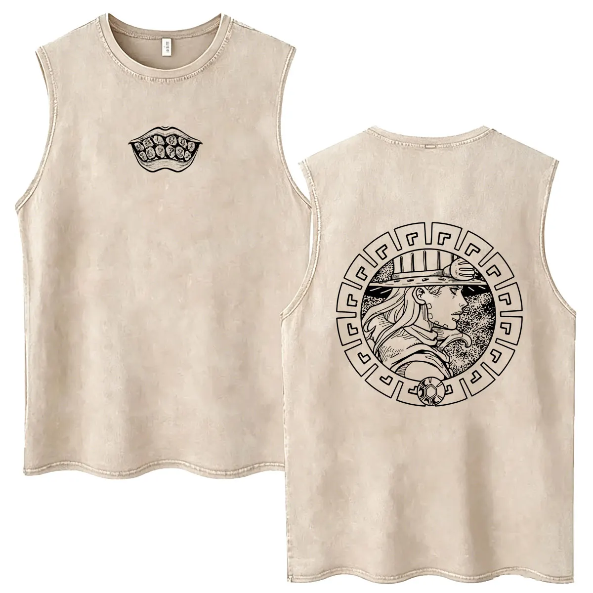 Anime Jojo Bizarre Adventure Steel Ball Run Vintage Washed Tank Tops Manga Gyro Zeppeli Sleeveless T Shirt Men Oversized T-shirt
Anime Jojo Bizarre Adventure Steel Ball Run Vintage Washed Tank Tops Manga Gyro Zeppeli Sleeveless T Shirt Men Oversized T-shirt