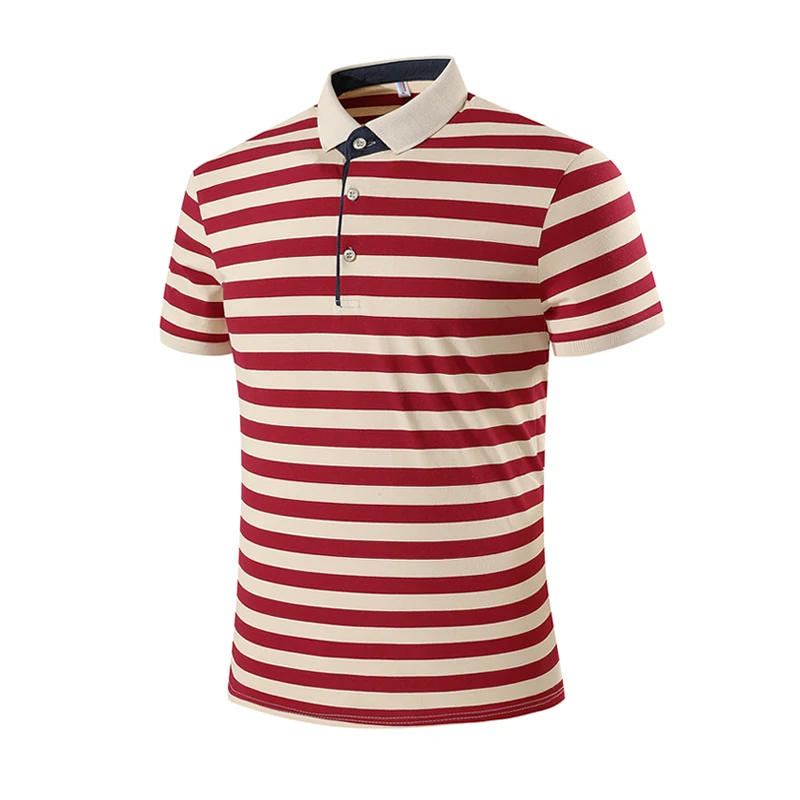 Men Quality Pure Cotton Polo Shirt Business Summer Short Sleeve T Shirt Striped Loose Lapel Polo Shirt Versatile Top
Men Quality Pure Cotton Polo Shirt Business Summer Short Sleeve T Shirt Striped Loose Lapel Polo Shirt Versatile Top