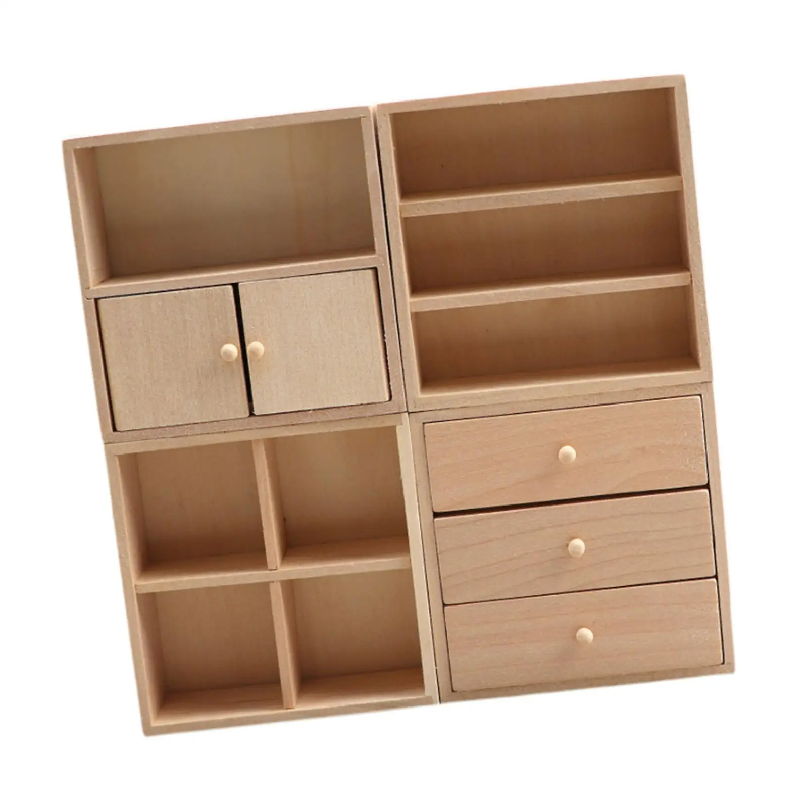 Dollhouse Miniature Cabinet Set with Multi Compartment,1:12 Doll House Display Shelf with Drawer,DIY Scene Model for Supplies
Dollhouse Miniature Cabinet Set with Multi Compartment,1:12 Doll House Display Shelf with Drawer,DIY Scene Model for Supplies