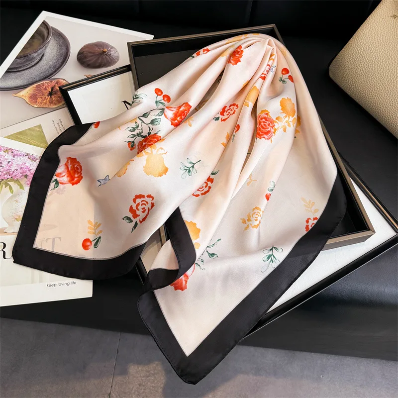 New Bandana Designer Silk Square Scarf Women Satin Shawl Wrap Hijab Female Hair Band Wrist Luxury Headkerchief 70*70cm Echarpe
New Bandana Designer Silk Square Scarf Women Satin Shawl Wrap Hijab Female Hair Band Wrist Luxury Headkerchief 70*70cm Echarpe