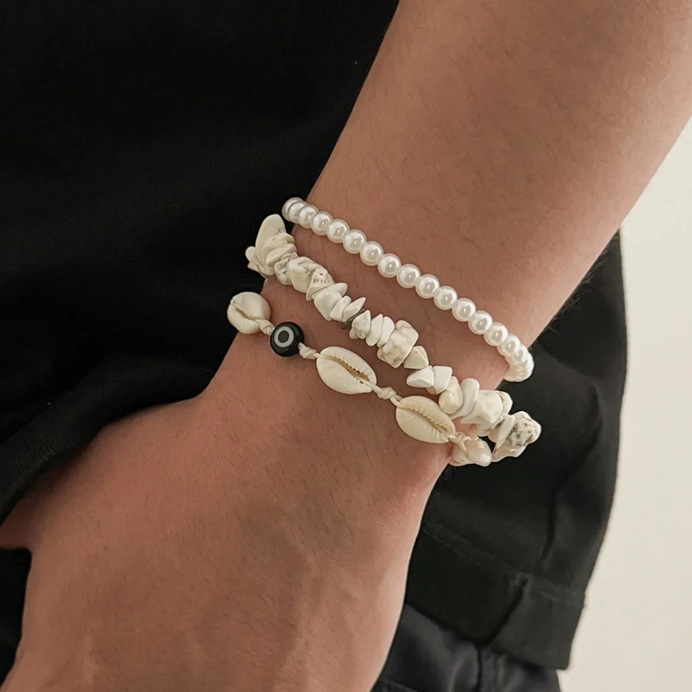 Ingemark 3Pcs/Set Bohemian Natural Stone Chain Bracelet for Men Women Retro Stackable Scallop Imitation Pearls Adjustable Bangle
Ingemark 3Pcs/Set Bohemian Natural Stone Chain Bracelet for Men Women Retro Stackable Scallop Imitation Pearls Adjustable Bangle