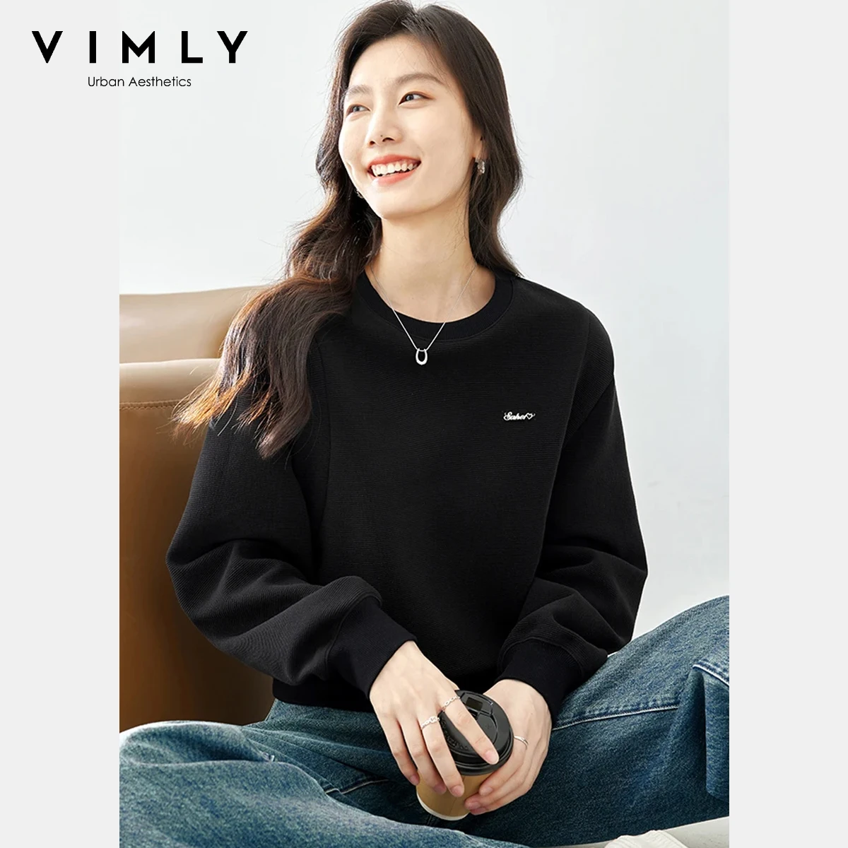 Vimly Women's Crop Sweatshirt 2025 autumn Short Length O-Neck Long Sleeve Loose Fit Pullover Casual Streetwear Daily Wear M3255
Vimly Women's Crop Sweatshirt 2025 autumn Short Length O-Neck Long Sleeve Loose Fit Pullover Casual Streetwear Daily Wear M3255