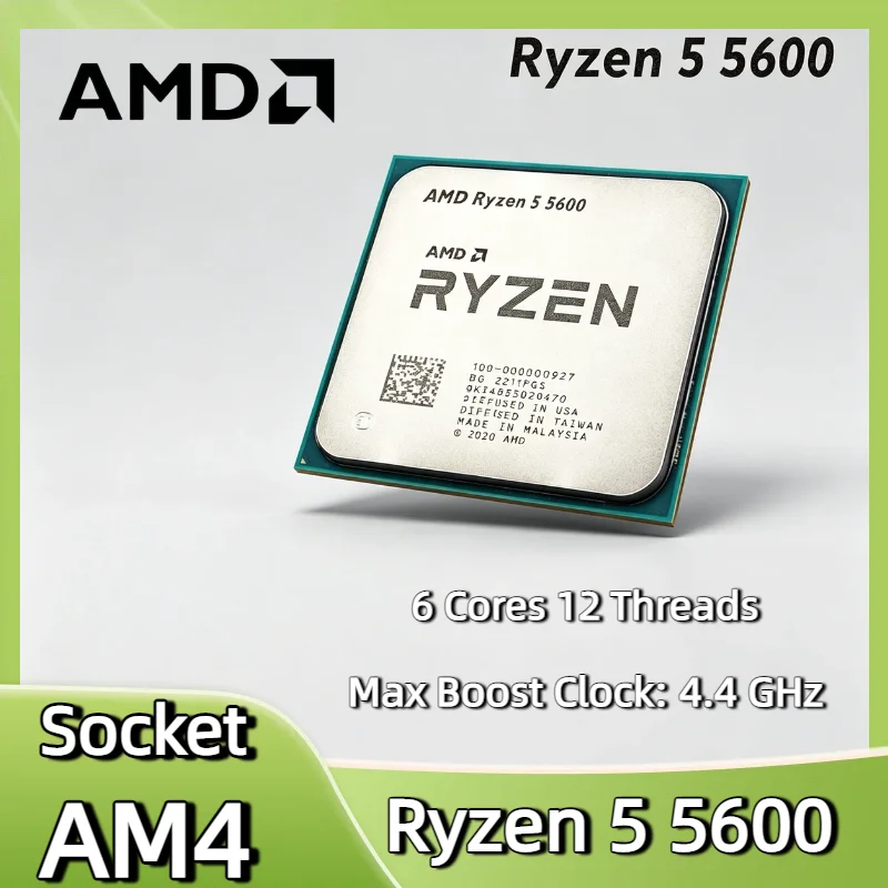 Original AMD Ryzen 5 5600 6 Core 12 Thread 3.5GHz Base 4.4GHz Boost 7nm AM4 32MB L3 65W Desktop CPU Tray No Cooler
Original AMD Ryzen 5 5600 6 Core 12 Thread 3.5GHz Base 4.4GHz Boost 7nm AM4 32MB L3 65W Desktop CPU Tray No Cooler