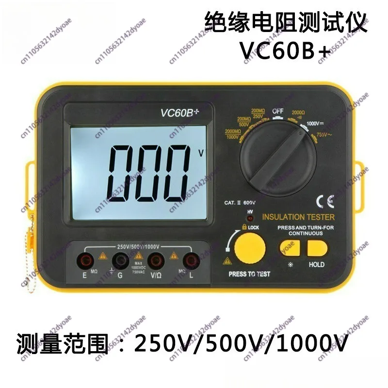 Digital Insulation Resistance Tester Megohmmeter VC60B, Large LCD Display
Digital Insulation Resistance Tester Megohmmeter VC60B, Large LCD Display