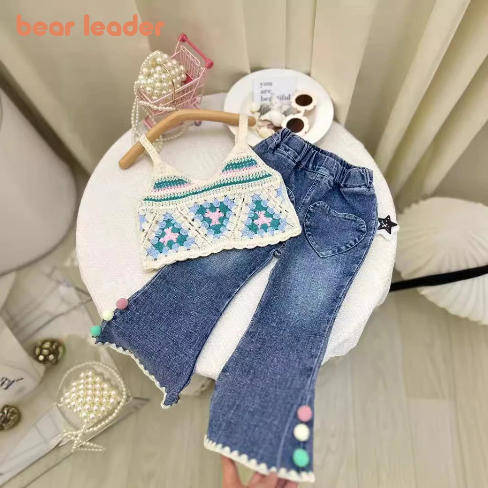 Bear Leader Summer Baby Girl Suit 2025 Fashion Korean Version Knitted Suspender Vest+denim Wide Leg Pants 2-Pcs Set Kids Clothes
Bear Leader Summer Baby Girl Suit 2025 Fashion Korean Version Knitted Suspender Vest+denim Wide Leg Pants 2-Pcs Set Kids Clothes