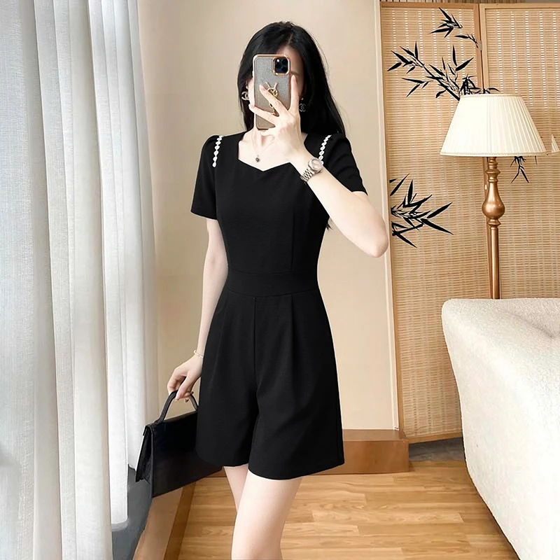 Slimming Effect High Waist Square Collar Hepburn Style One-Piece Pants Women's Fashion Summer New Arrival D5823
Slimming Effect High Waist Square Collar Hepburn Style One-Piece Pants Women's Fashion Summer New Arrival D5823