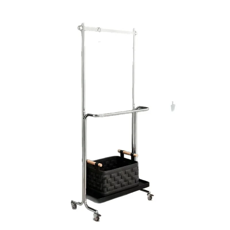 Medieval stainless steel coat rack, double-layer mobile simple antique clothes hanging storage rack
Medieval stainless steel coat rack, double-layer mobile simple antique clothes hanging storage rack
