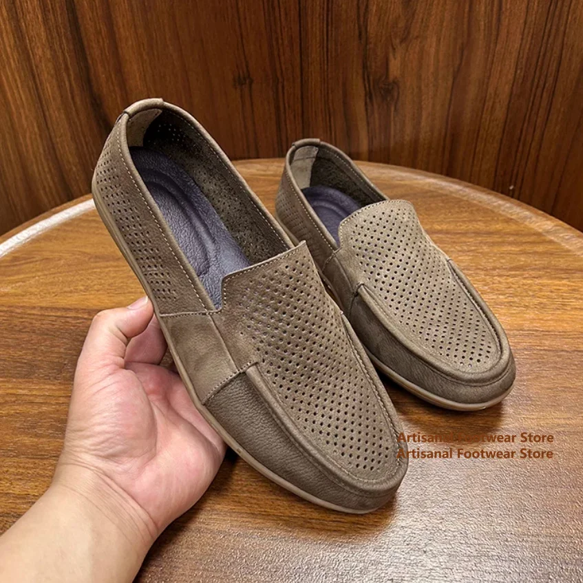 Men's Brown Leather Loafers Breathable Hollow-Out Slip-On Round Toe Lightweight Flat Driving Casual Walking Shoes Men's Shoes
Men's Brown Leather Loafers Breathable Hollow-Out Slip-On Round Toe Lightweight Flat Driving Casual Walking Shoes Men's Shoes