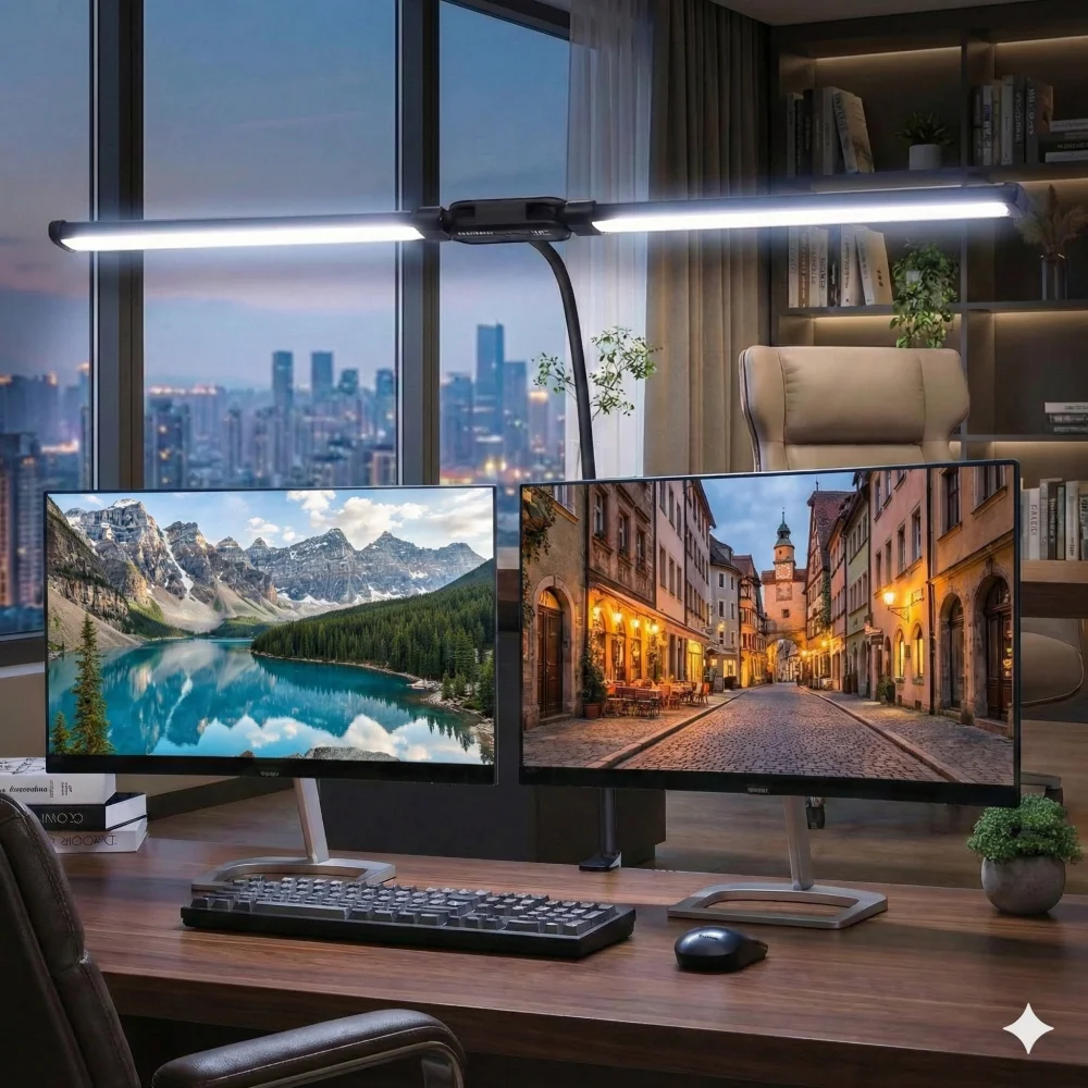 Double Headed LED Clip Type Remote Control Desk Lamp Reading Lamp Desktop Desk Lamp Architectural Desk Lamp with 5 Color Modes A
Double Headed LED Clip Type Remote Control Desk Lamp Reading Lamp Desktop Desk Lamp Architectural Desk Lamp with 5 Color Modes A