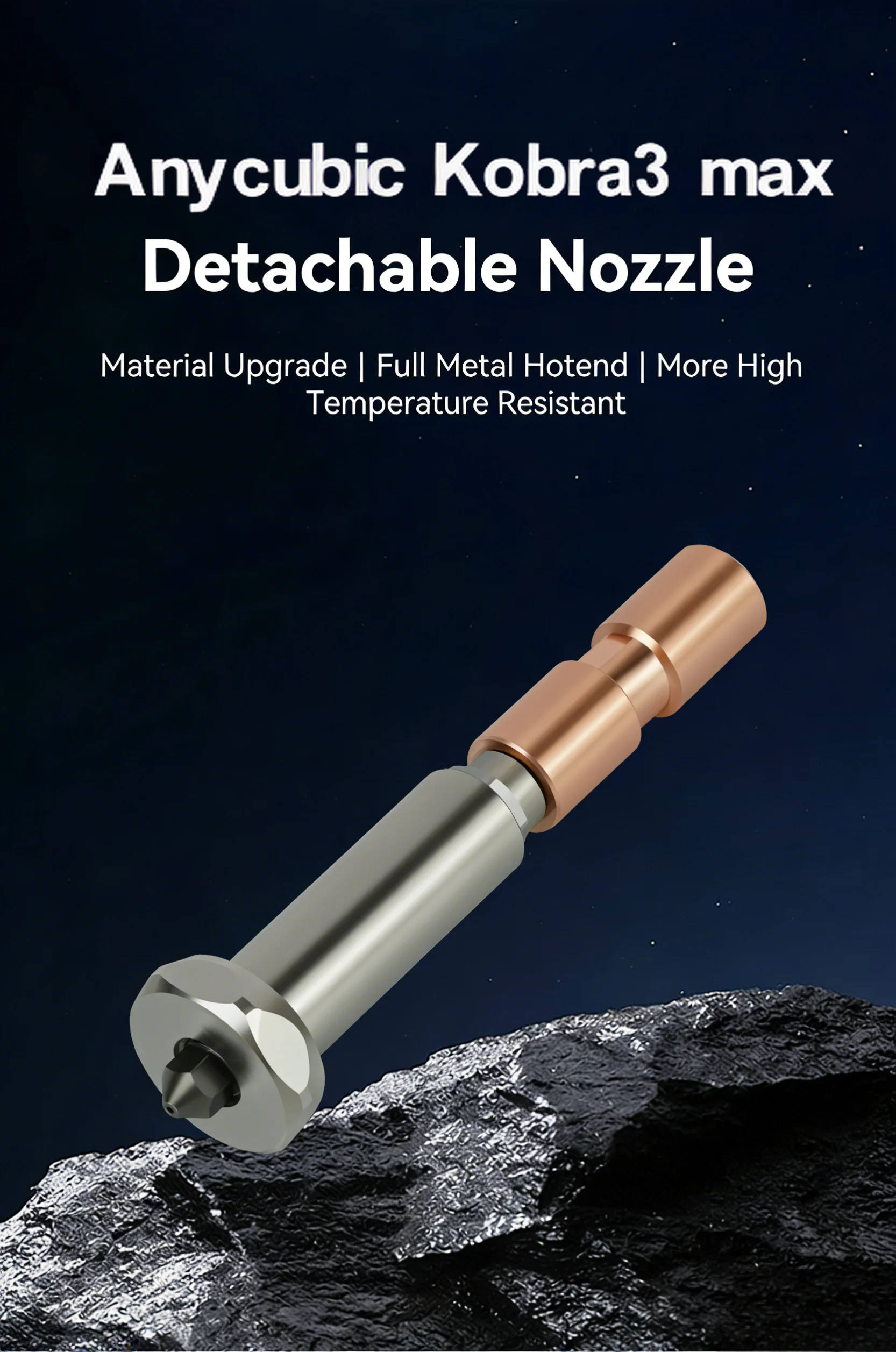 Hardened Steel Nozzle + Copper Throat Tube, Detachable 320℃ Hotend Kit for Anycubic Kobra 3 Max 3D Printer
Hardened Steel Nozzle + Copper Throat Tube, Detachable 320℃ Hotend Kit for Anycubic Kobra 3 Max 3D Printer